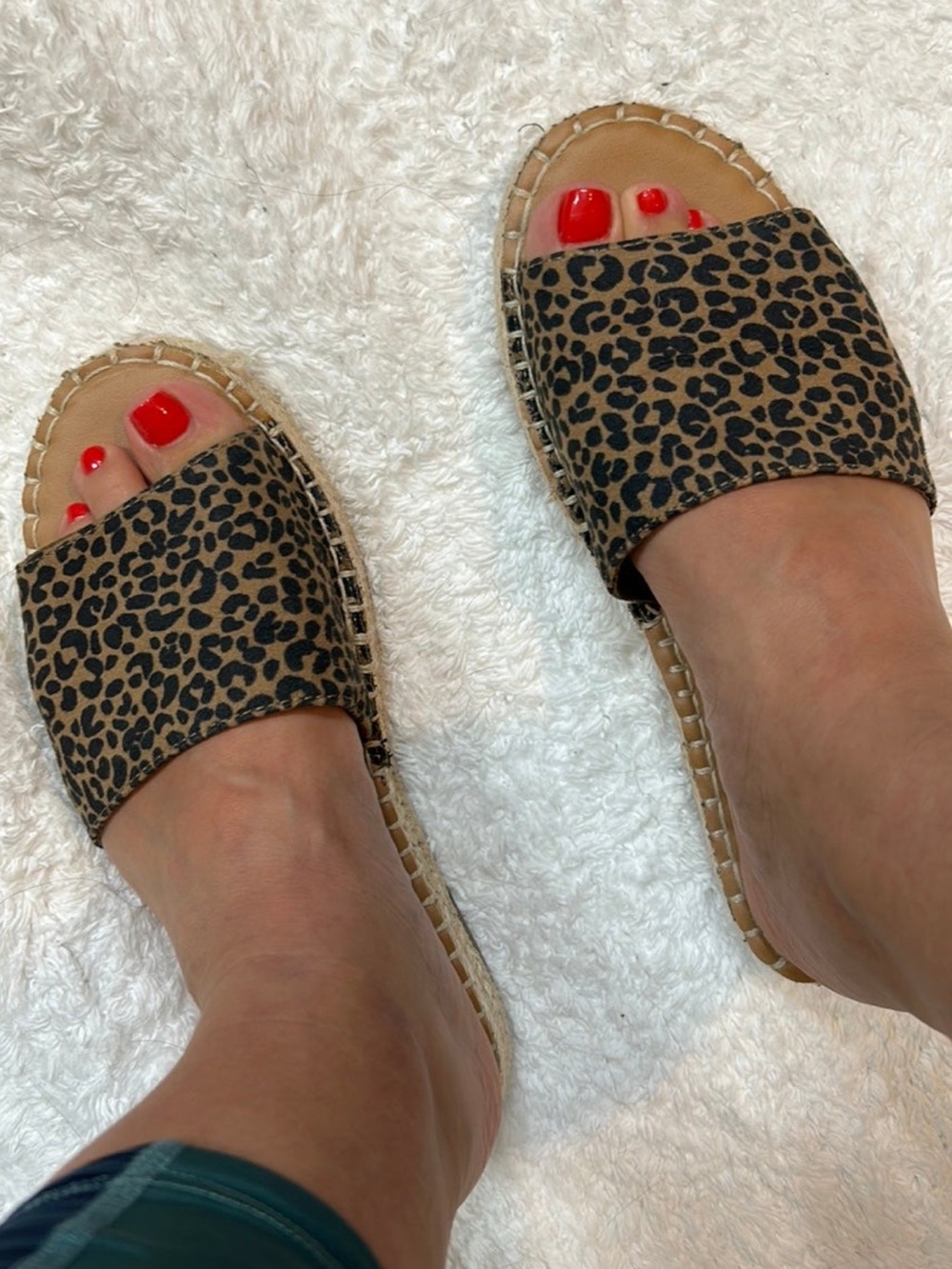 Old Navy Leopard Print Espadrille Slides Sandals Sz 8 - Picture 2 of 9